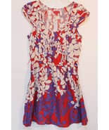Elle Floral Print Red Alert Self Belted Cap Sleeves Dress without Belt M... - £23.90 GBP