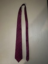 Stafford 100% Silk Neck Tie Burgundy With Blue Accent Designs Approx 55” Long - £15.50 GBP