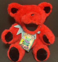 Grateful Dead Liquid Blue Jointed Red Black Bear Blue Collar 12” Plush 1990 Tags - £97.15 GBP