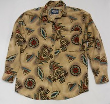 Wrangler Women&#39;s Vintage Shirt Button Up Southwest Aztec Print Long Sleeve M - £35.27 GBP