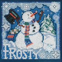 DIY Mill Hill Frosty Snowman Winter Snow Button Bead Cross Stitch Picture Kit - $17.95
