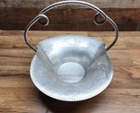 Vintage Cromwell Hand Wrought Aluminum Basket Round Rose Bouquet Serving... - $21.75