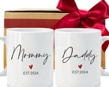 New Daddy &amp; Mommy Est 2024 Coffee Mugs, First Time Mommy Daddy Gift Set ... - $30.54