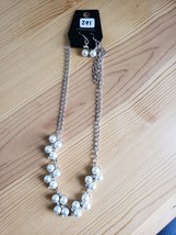 Paparazzi Long Necklace & Earring set(new)SILVER W/ PEARLS 241 - $7.61
