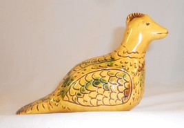 1991 Lester Breininger Glazed Redware Heavy Figurine Yellow Bird Laying Down - £194.55 GBP