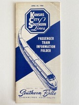 1966 Kansas City Southern Lines Railroad Passenger Train Info Folder Tim... - $14.95