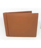 Mens Tan Hipster Genuine Cow Leather Bi-Fold Wallet W/ Coin Department - €9,28 EUR