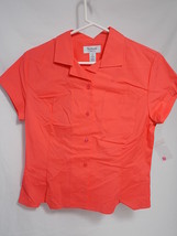 Ladies Short Sleeved Button Up Dress Shirt Peach Color by WESTBOUND Size... - $7.91