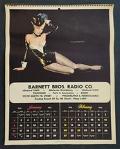 1955 vintage PINUP GIRL WALL CALENDAR reading pa BARNETT Bros RADIO Co - £97.05 GBP