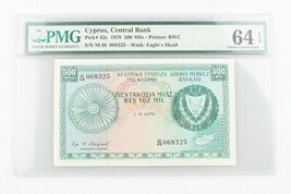 1979 Chypre 500Mils Billets de Banque Classé Par PMG Choix UNC-64 EPQ P ... - $2,094.17 MXN