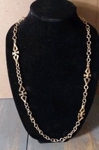 Crown Trifari Necklace Chain Link Long Drop Necklace Gold Plated Vintage... - $65.00
