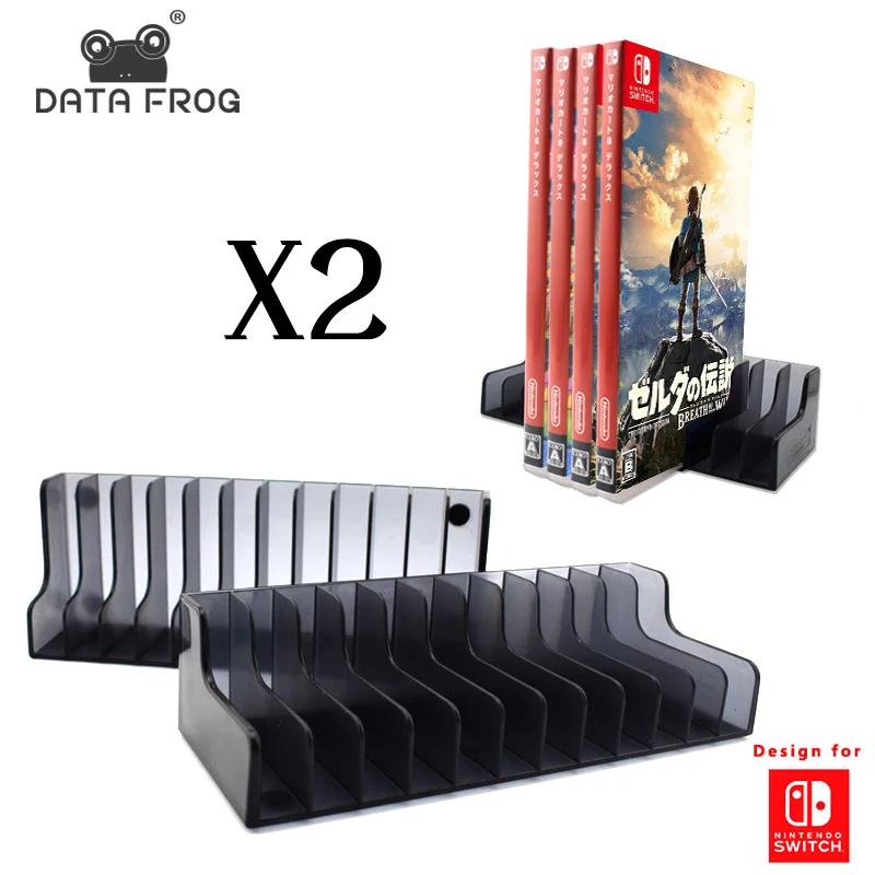 Data Frog 2 Pcs Game Card Box Storage Stand CD Disk Holder For Nintend Switch NS - £10.90 GBP