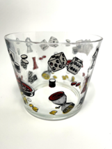 VINTAGE  Ice Bucket Poker Chess Clear Glass Gambling Casino Vegas Style ... - $11.77