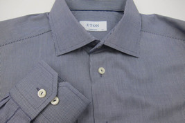 GORGEOUS Eton of Sweeden Very Fine Blue Stripe Contemporary Dress Shirt ... - £71.76 GBP