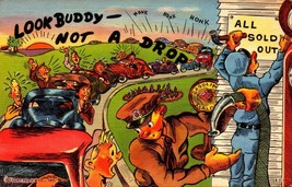 Look Buddy - Not A Drop Comic Postcard Curt Teich unused-bk37 - £4.74 GBP