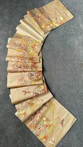 Luxury Japanese Kimono Fabric pure Silk Sash Belt, Snowflake and auspici... - $2,311.00 MXN