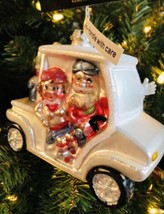 Robert Stanley Glass Christmas Ornament Santa Claus Riding in a Golf Cart - £13.52 GBP