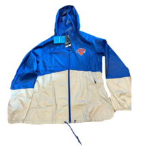 NWT New York Knicks Columbia Women&#39;s Full-Zip Large Windbreaker Hooded Jacket - £35.65 GBP