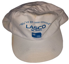 Vintage Lasco Panel Products White Trucker Hat Cap Fiber Glass (Some Stains) - £6.34 GBP