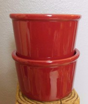 Set of 2 One Cup Ramekin Custard Cups Burgundy Chantal Ceramic - $15.84