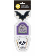 Wilton Halloween Bat Skull Tombstone 3 Pc Cookie Cutter Set - £4.74 GBP