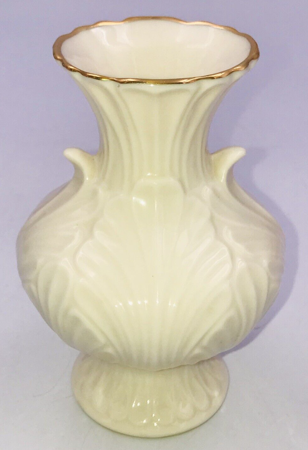Primary image for Vintage Lenox Elfin Collection Bud Vase USA 4.5" Tall 3" Diameter w/ Gold Rim