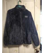 Fila Sport Women&#39;s Gray Fleece Full Zip Light Jacket Faux Fur Soft Fuzzy... - £9.32 GBP