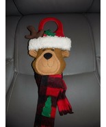 Reindeer Door Knob Hanger Traditional Christmas Plush 12” Felt EUC - £10.38 GBP