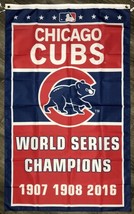 Chicago Cubs World Series Championship Flag 3x5 ft Sports Banner Man-Cave - £12.78 GBP