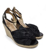 Sam Edelman Aubrey Wedge Sandals Espadrille Strappy Chic Bow Buckle Wome... - $43.76 CAD