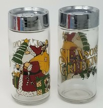 Salt Pepper Shakers Seasons Greetings Christmas Santa Presents Vintage 1... - £12.16 GBP