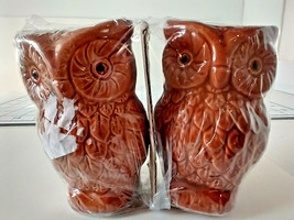 Owl Salt and Pepper Shakers brown Ceramic Brand New - £6.28 GBP