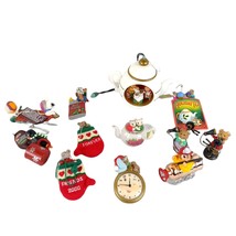 Vintage 90s Set of 12 Mice Teddy Christmas Ornaments, Hallmark Tea Time Hershey+ - £49.45 GBP