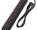 8 Outlet Heavy Duty Power Strip With 8 Individual Switches,Moutable Meta... - £43.06 GBP