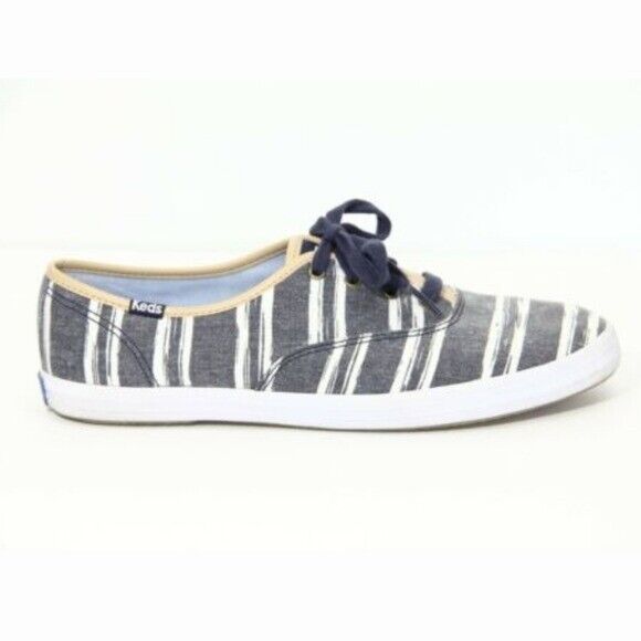 Primary image for Keds Classic Blue & White Striped Flat Fashion Canvas Sneakers Size 7.5