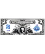 Currency Bank Note Poster -  US $2.00 Dollar Silver Certificate (1899) 1... - $371.09 MXN