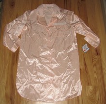Ilise Stevens Women&#39;s Vintage Nightgown Size M Peach Floral Design Satin New - £27.08 GBP