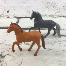 Bryer Bakery Crafts 2.5-3” Model Horse Pony Figures Lot Of 2 Gray And Tan - $9.89