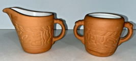 Vintage Frankoma Brown Creamer &amp; Sugar bowl - $22.99