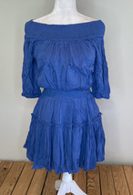 Hailey &amp; co NWT women’s off shoulder mini dress Size S Blue i1 - £12.14 GBP