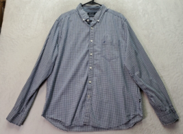 Nautica Shirt Men XL Blue Gingham Check Stretch Classic Fit Collared Button Down - £13.72 GBP