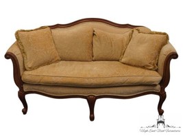 ETHAN ALLEN French Provincial 74&quot; Evette Settee 13-7181 - Cream Embossed... - £957.01 GBP