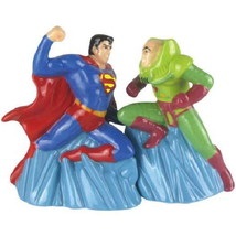 DC Comics Superman vs Lex Luthor Ceramic Salt and Pepper Shakers Set, NEW UNUSED - £20.87 GBP