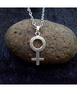 VENUS SYMBOL NECKLACE Small Pendant Charm w Chain Female Feminist Woman ... - $91.35 MXN