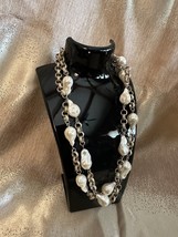 Faux Baroque Pearl  &amp; Gold Tone Opera Length Necklace - A Dramatic 45&quot; L... - $298.75 MXN