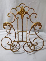 Vtg Large 17&quot;  Ornate Metal Table Top Photo Art Display Stand Easel Wall Hanging - £27.97 GBP