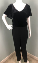 NWOT White House Black Market Black S/S Velvet-Bodice Jumpsuit Size 12 - £35.40 GBP