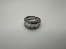 Vintage Sterling Silver YGI CZ Ring Size 7.25 Missing A Few Stones - $21.78