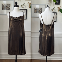 NWT Forever 21 Plus Metallic Bronze Slip Mini Dress 0X - $337.22 MXN