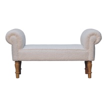 Artisan Furniture White Boucle Bedroom Bench - £296.24 GBP